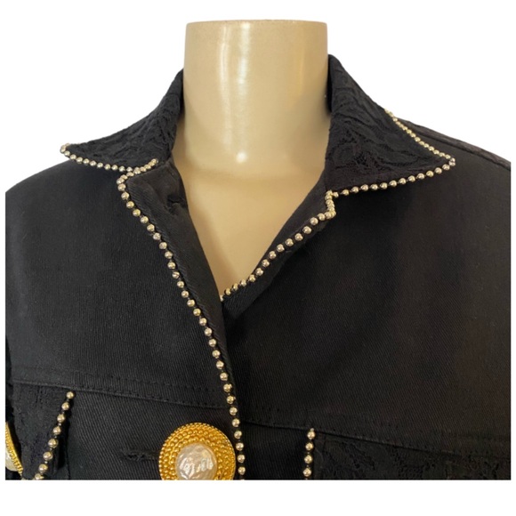 Y2k pearl denim jacket
 for ladies main image 1
